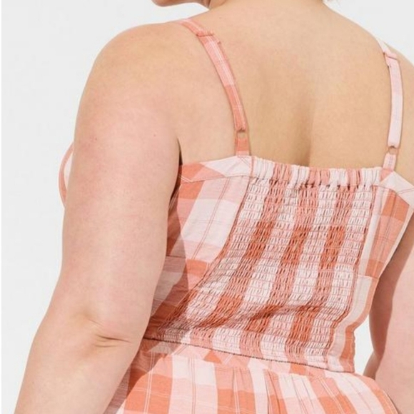 Torrid Size 3 Seersucker Plaid Crop Top - Picture 2 of 4